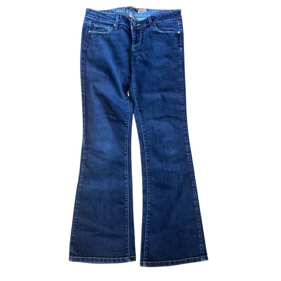 Paige Jeans Womens 29 Laurel Canyon Boot Cut Low Rise Blue Dark Wash - Picture 1 of 7